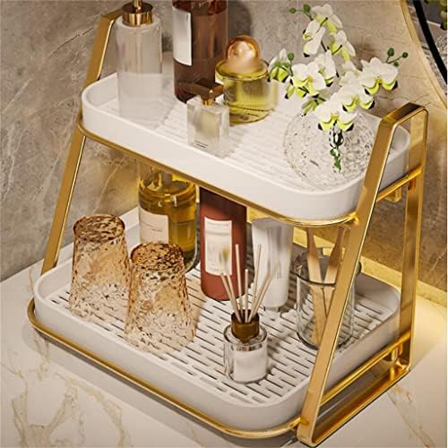 YASEZ Çift Katmanlı Masaüstü Tuvalet Masası Raf Raf banyo tezgahı Lavabo Vanity Vanity Kozmetik saklama kutusu