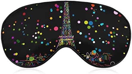 Gece Paris Eifel Kulesi Renkli Polka Dot Uyku Göz Maskesi Yumuşak Komik göz bandı Körü Körüne Göz Kapağı Uyku Maskesi