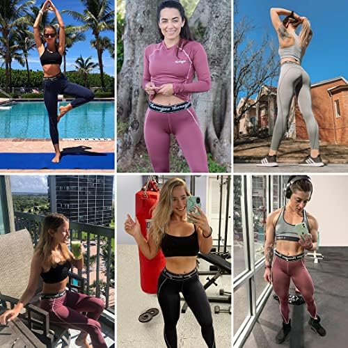 Kadınlar için Thermajane Atletik Egzersiz Sıkıştırma Tayt, Spandex Yoga Pantolon Kadın
