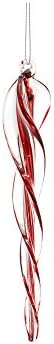 Melrose Christmas Glass Icicle, 6 x 9 x 11,5 inç, 3'lü Set, Kırmızı, Noel Dekorasyonu