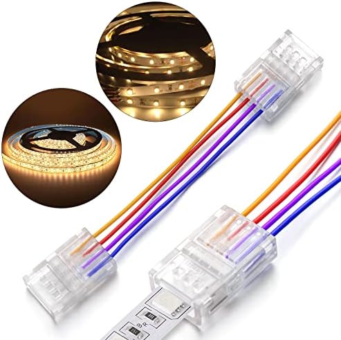 20 Adet 4-Pin 10mm RGB LED ışık şeridi Konnektörleri Şerit Tel Hızlı Bağlantı LED Uzatma, su geçirmez Şeffaf LED Adaptör