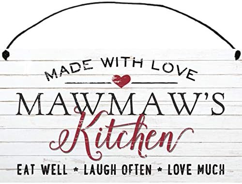 Büyükannenin Mutfağında Sevgiyle Yapılmış Ahşap Tabela StudioR12 | Anneler Günü / 6 x 11 inç / İsim Seç (Mawmaw)