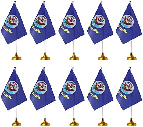 WXTWK 12 Paket Amerikan ABD Donanma Masa Bayrağı Standı Tabanı İle Küçük Mini ABD Askeri Masa Bayrakları, amerika