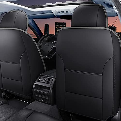 BPOOBP Araba Koltuğu Kapakları Volkswagen ID için uygundur.4, Ön ve Arka 5 Parça, Deri Araç Koltuk Örtüsü, renk: Siyah
