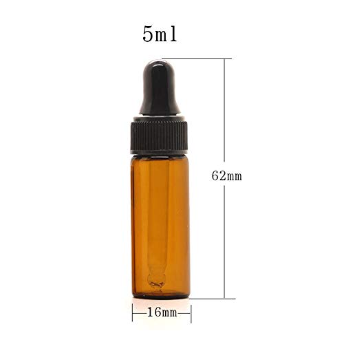 Amber Damlalıklı Şişeler-100 Adet 5ml Parfümler için Göz Damlası Dağıtıcılı Sevimli Uçucu Yağ Şişeleri Kozmetik Sıvı