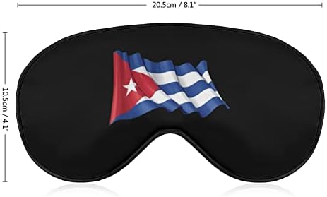 Küba Bayrağı Göz Maskesi Erkekler ve Kadınlar için Ayarlanabilir Kayış ile Gece Uyku Seyahat Şekerleme