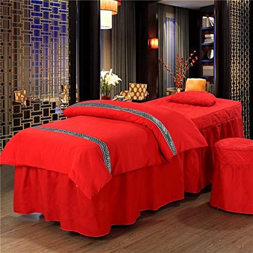 Masaj masa örtüsü setleri Nakış, Düz Renk Cilt Dostu güzellik yatağı Örtüsü Kapitone Masaj masa Örtüsü Bedding-a 70x185cm(28x73