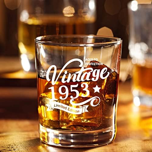 Eski Moda Gözlükler-1953-Vintage 1953 Eski Zaman Bilgisi 10.25 oz Viski Kayalar Cam - 70. Doğum Günü Mükemmelliğe