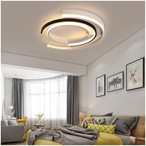 ZALORD Ceiliceiling ışık siyah ve beyaz LED aydınlatma ile yatak odası tavan lambası basit Modern lambalar ve fenerler