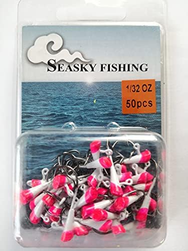 Seasky Balıkçılık Boyalı Shad Dart Jig Jigheads, 1/32 oz, Paket Başına 50