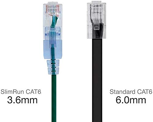 Monoprice Cat6A Ethernet Yama Kablosu - 10 Feet-Yeşil (5'li Paket) Ağ İnternet Kablosu-RJ45, Telli, UTP, Saf Çıplak