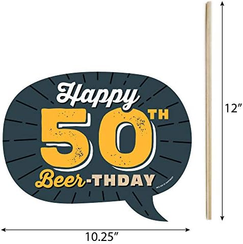 Büyük Nokta Mutluluk Komik Alkış ve Bira 50 Yıl - 50th Doğum Günü Partisi fotoğraf kabini Sahne Seti-10 Adet