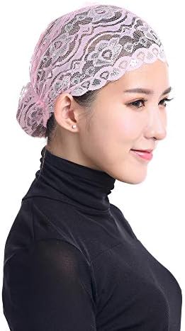 Kafa Saç Streç Eşarp Moda Şık Türban Dantel Kaybı Kadınlar Wrap Kap Şapka Kap müslüman Bere Şapka Kadınlar için kapaklar